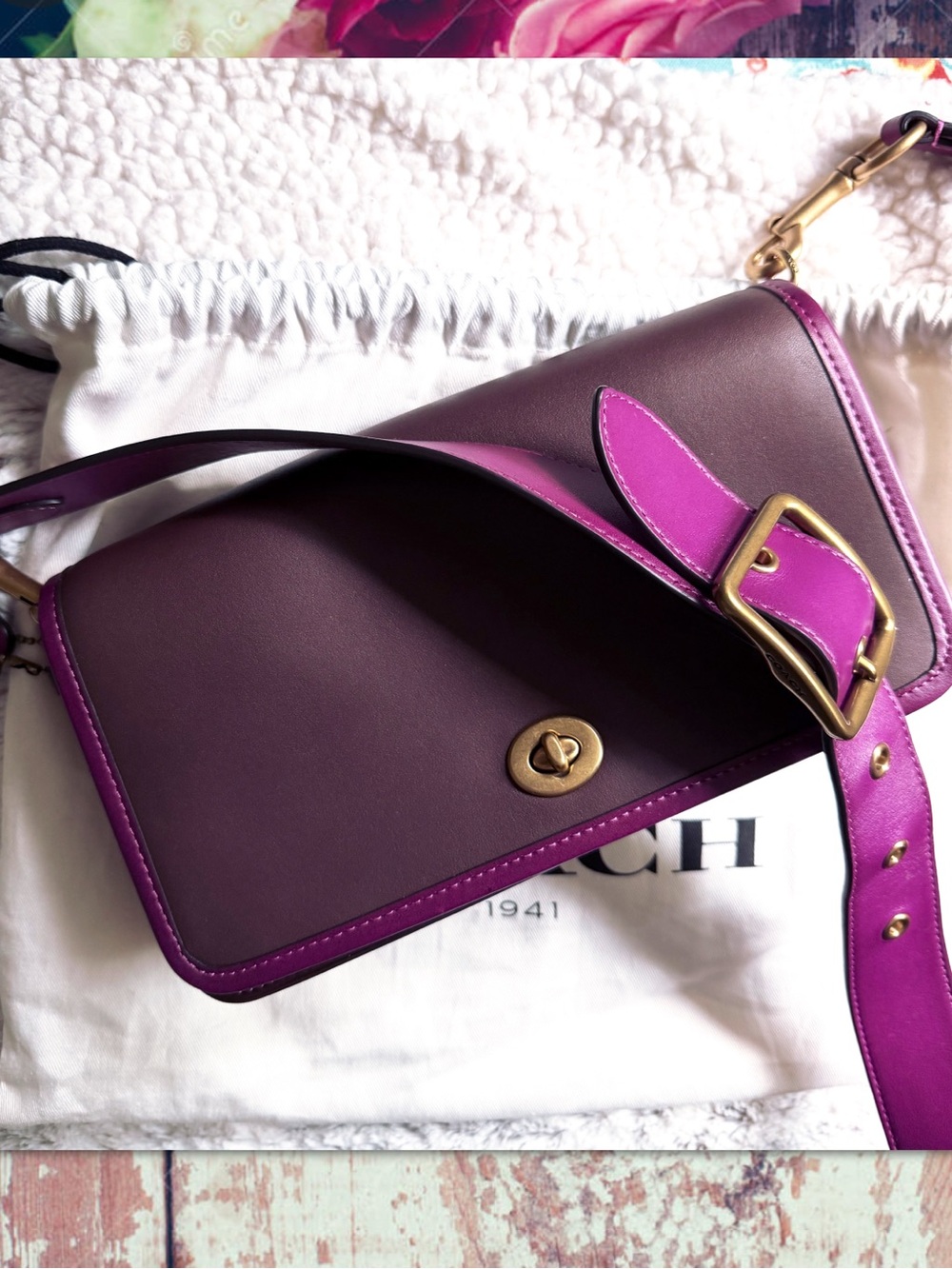 COACH COLORBLOCK DINKY DARK TEAK 89171 NWT